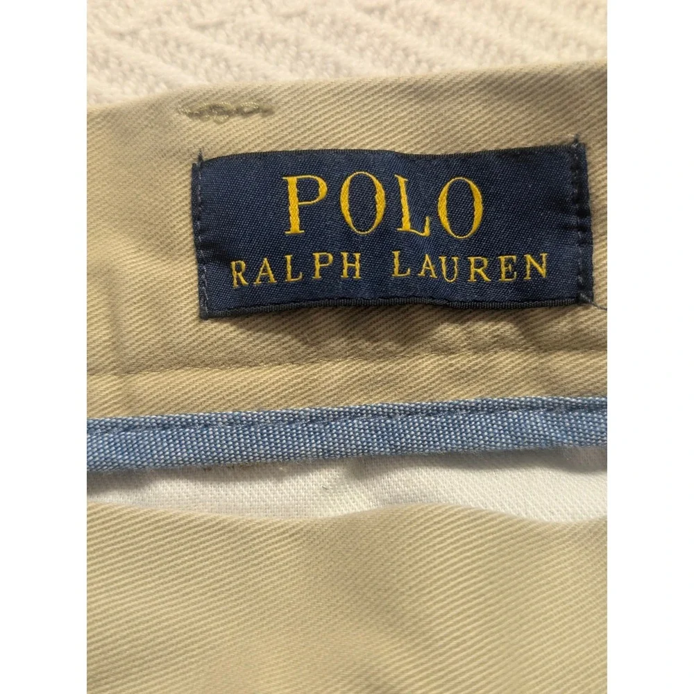 Polo Ralph Lauren shorts  Men's Khaki Chino Size 36 Classic Flat Front Cotton